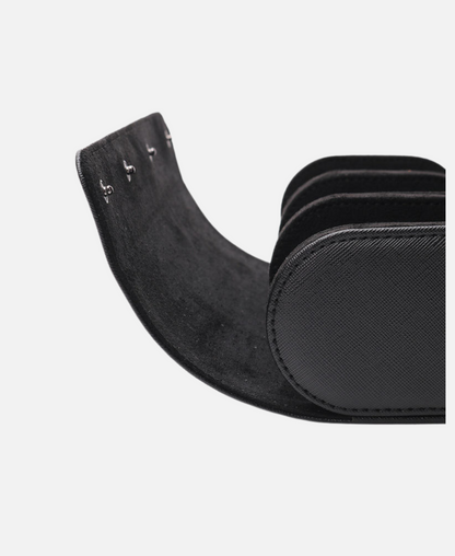 Poedagar® 3-Slot Case - Black Leather